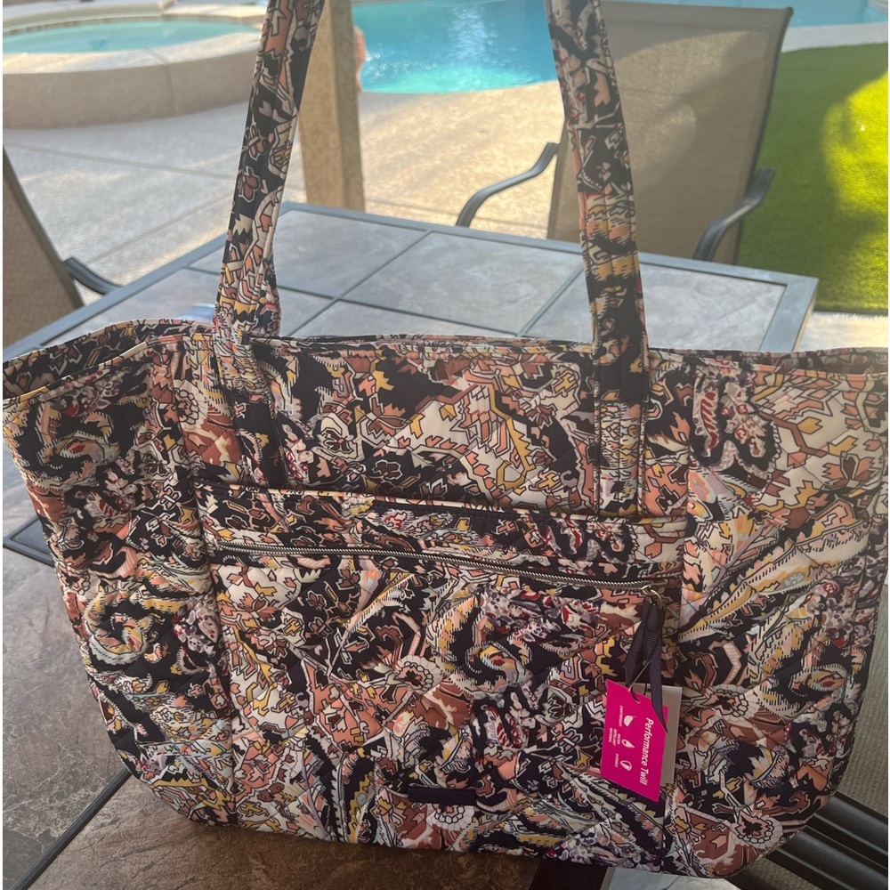 Vera Bradley Collegiate Vera Tote Bag paisley design